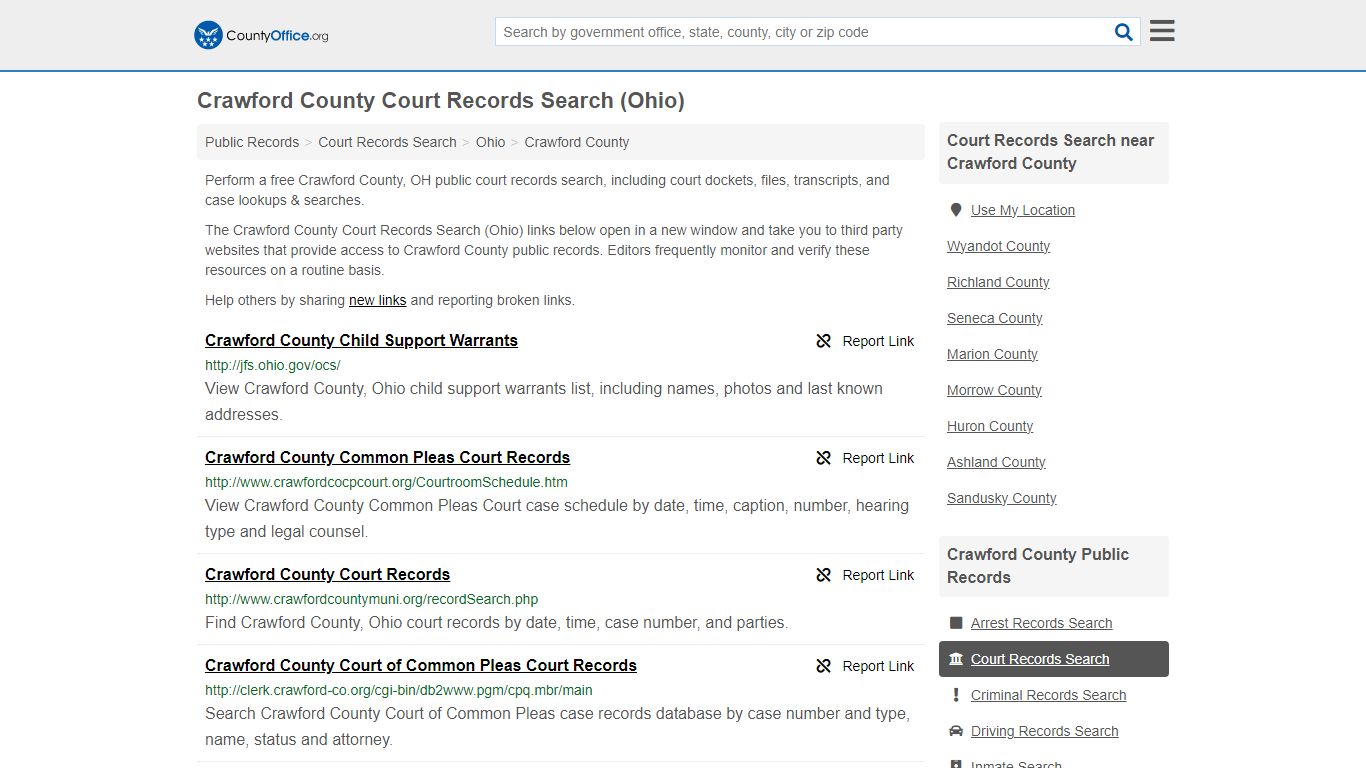 Crawford County Court Records Search (Ohio) - County Office